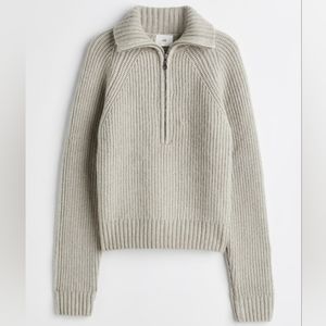 H&M Rib-knit Half-Zip Sweater